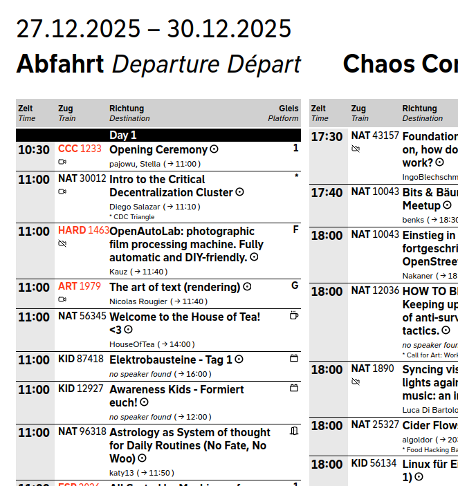 Ein Screenshot eines Fahrplans wie oben, mit weißem Hintergrund
