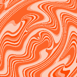 Fordite-Bild: Orange Verwirbelungen