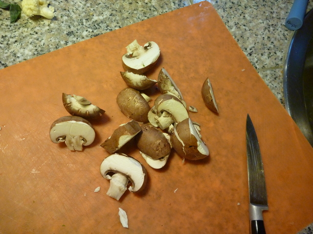 geschnittene Champignons