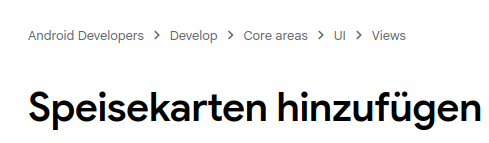 Speisekarten hinzufügen